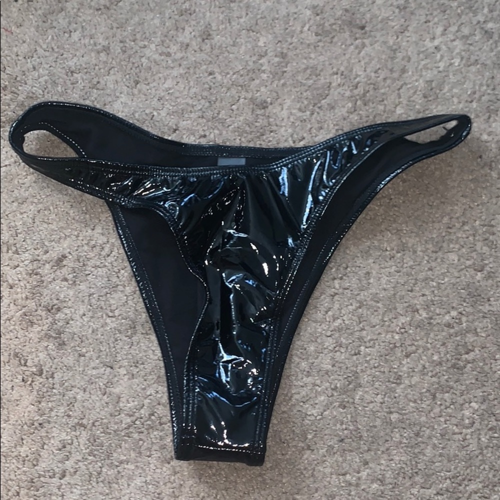 Latex Black Bikini Bottoms